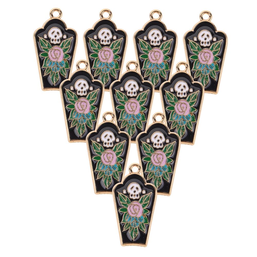 6754 10Pcs Spooky Halloween Charms Tombstone Pendants for DIY Jewelry